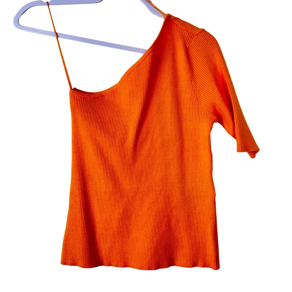 Vero Moda Rib Short Sleeve One Shoulder Top - Mock Orange NWT Size Small